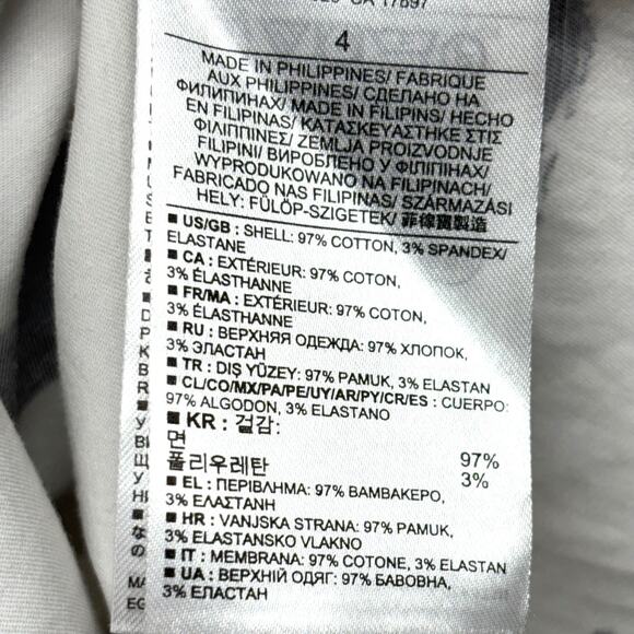 Banana Republic Cotton Sheath Dress, Back Cut Out, White Black, Women's Size 4 - Picture 6 of 7